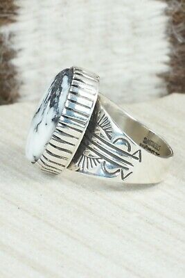 White Buffalo & Sterling Silver Ring - Akee Douglas - Size 11