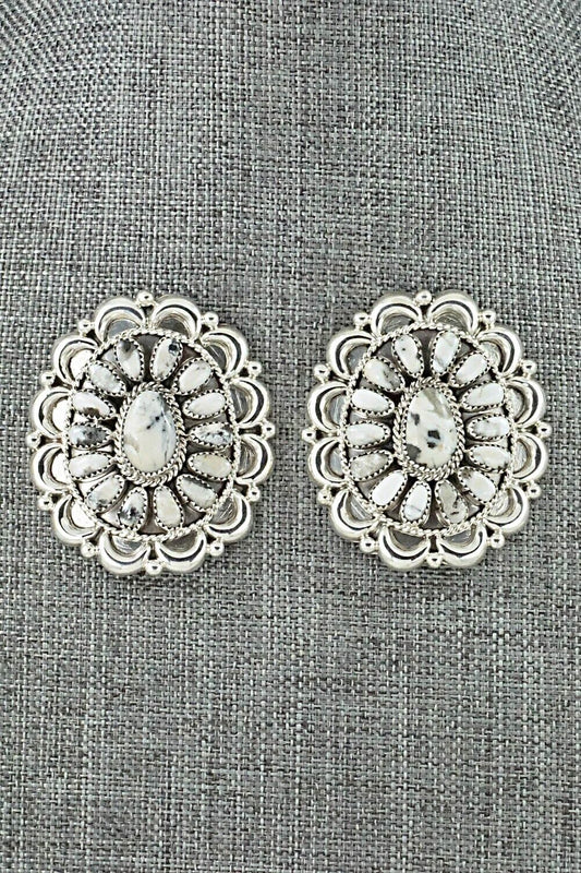 White Buffalo & Sterling Silver Earrings - Jaz Wilson