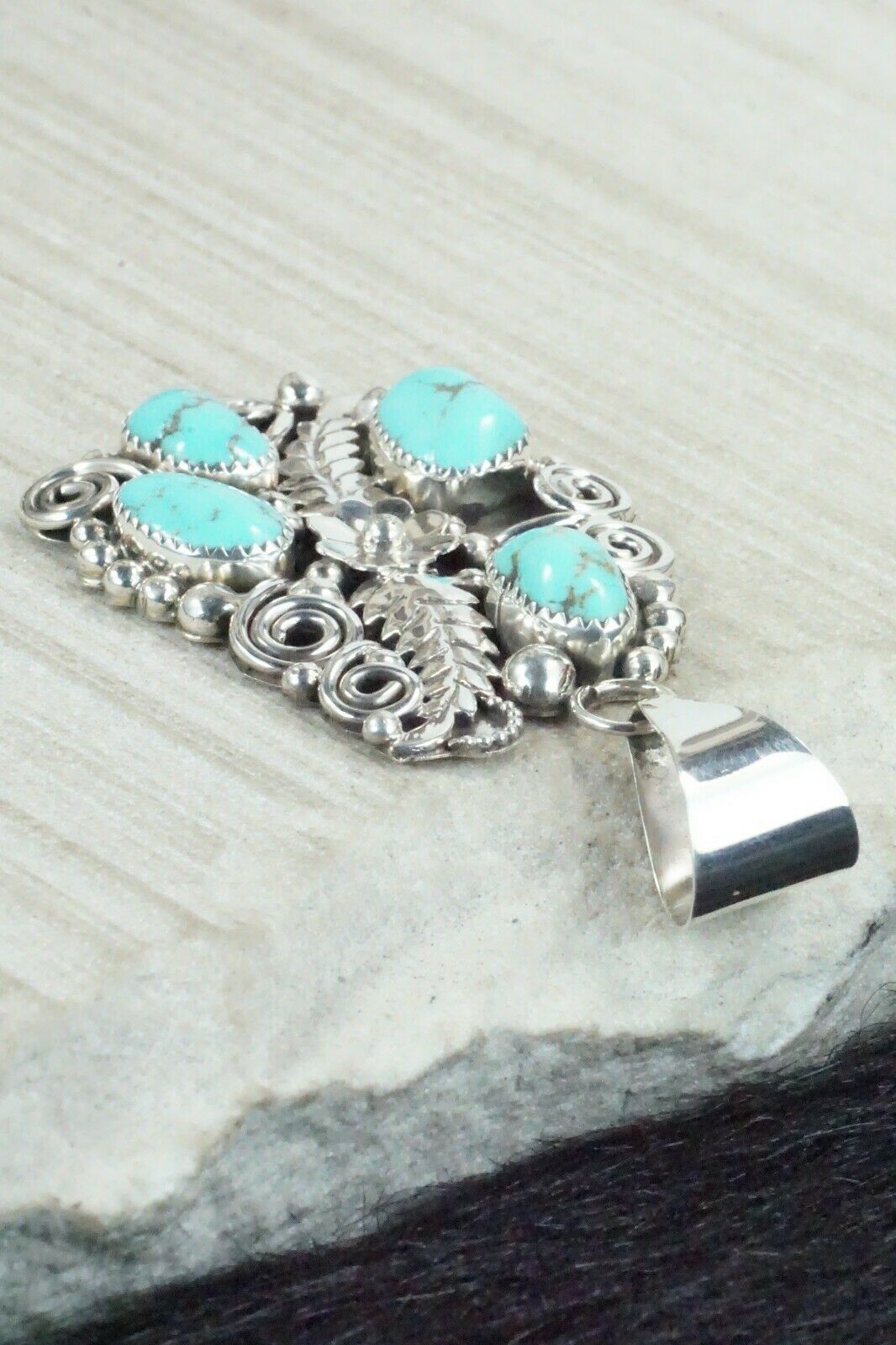 Turquoise & Sterling Silver Pendant - Shirley Largo