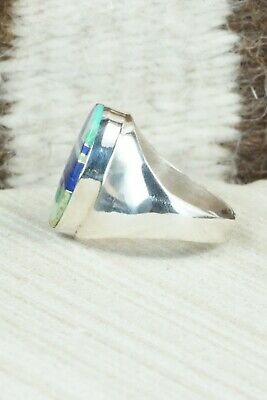 Turquoise & Sterling Silver Inlay Ring - Wilbert Gray - Size 10