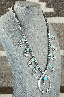 Turquoise & Sterling Silver Squash Blossom - Bobby Platero