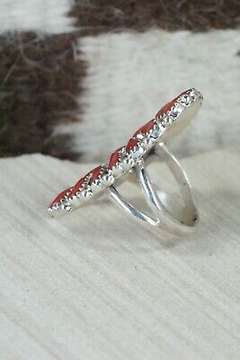 Coral and Sterling Silver Ring - Donovan Wilson - Size 7.5