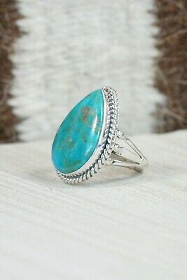 Navajo Turquoise and Sterling Silver Ring - Tom Dinetso - Size 5