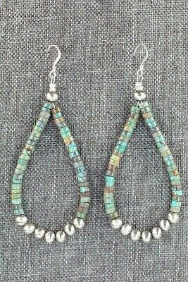 Turquoise & Sterling Silver Earrings - Doreen Jake - High Lonesome Trading
