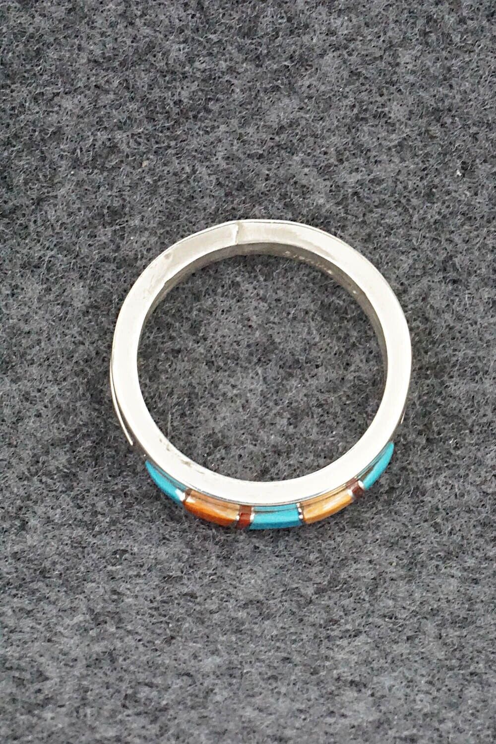 Multi-Stone & Sterling Silver Inlay Ring - Wilbert Muskett Jr. - Size 12.5