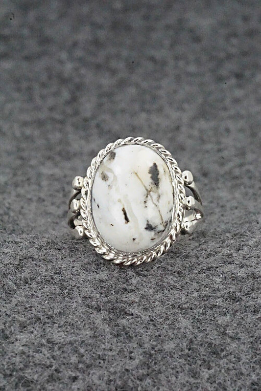 White Buffalo & Sterling Silver Ring - Grace Kenneth - Size 6