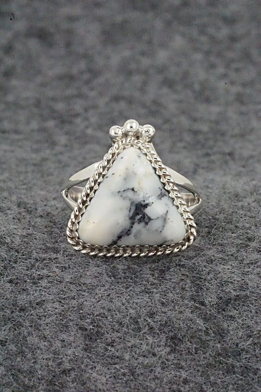 White Buffalo & Sterling Silver Ring - Judy Largo - Size 8.5