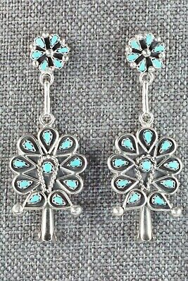 Turquoise & Sterling Silver Earrings - Zuni - High Lonesome Trading
