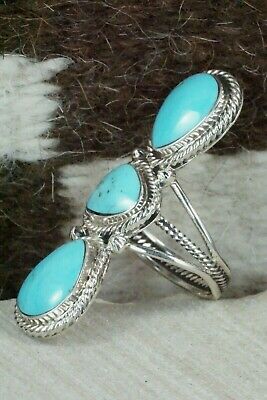 Turquoise and Sterling Silver Ring - Bucky Belin - Size 9