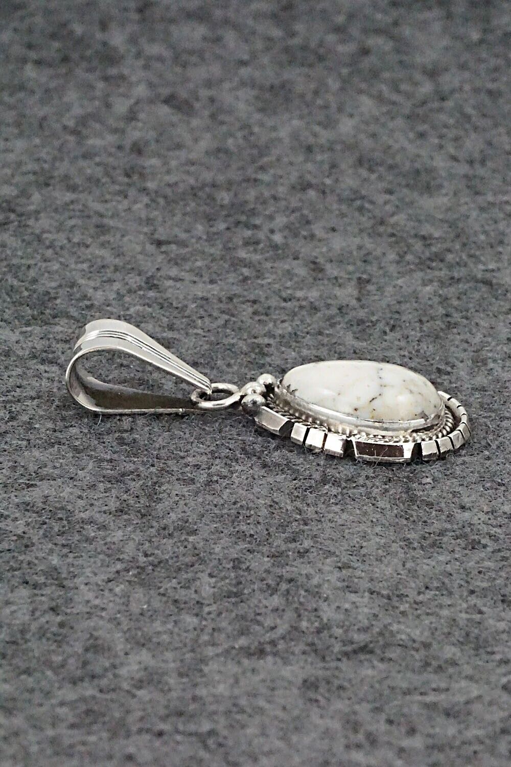 White Buffalo & Sterling Silver Pendant - Samuel Yellowhair