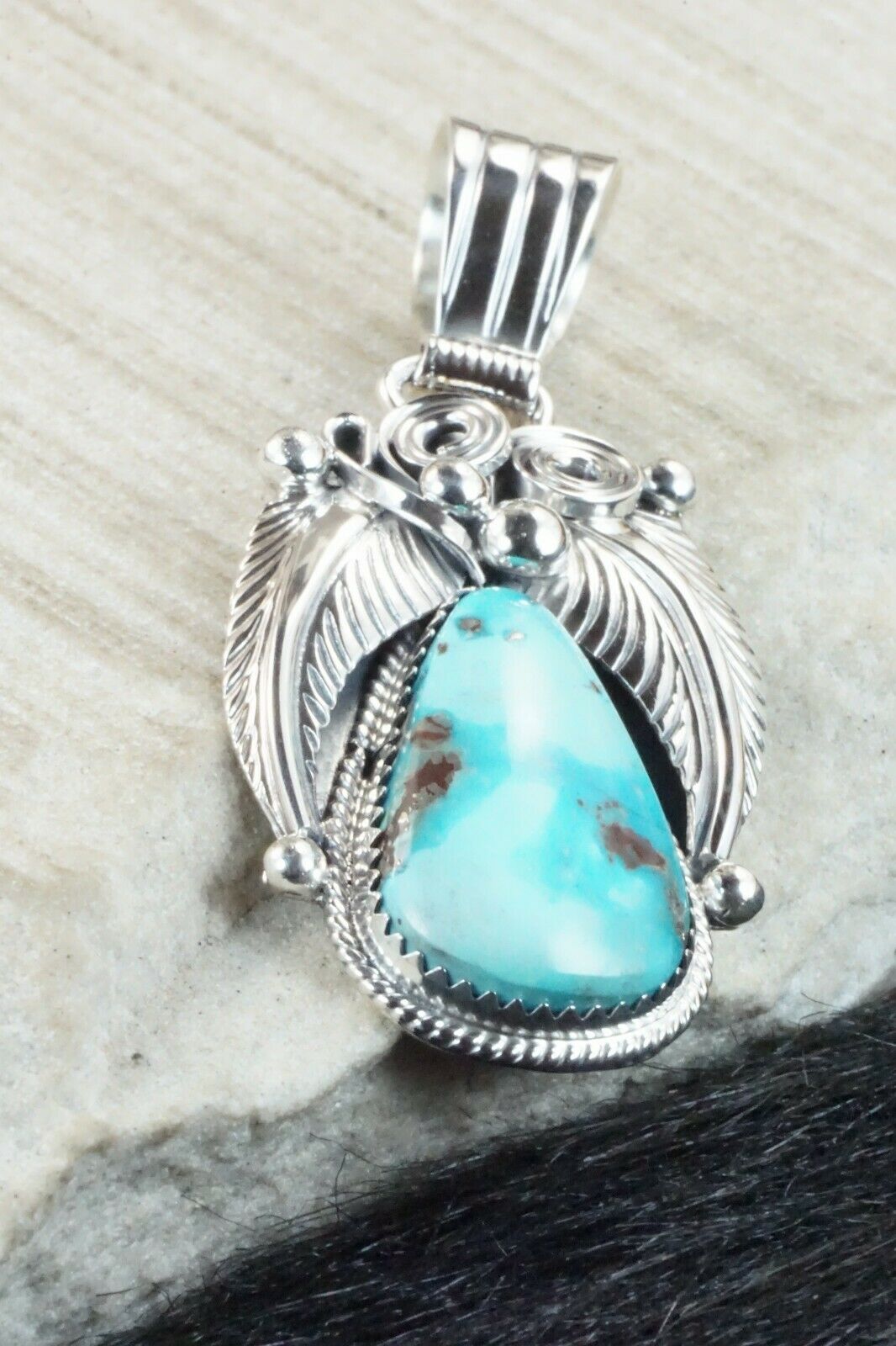 Turquoise & Sterling Silver Pendant - Davey Morgan