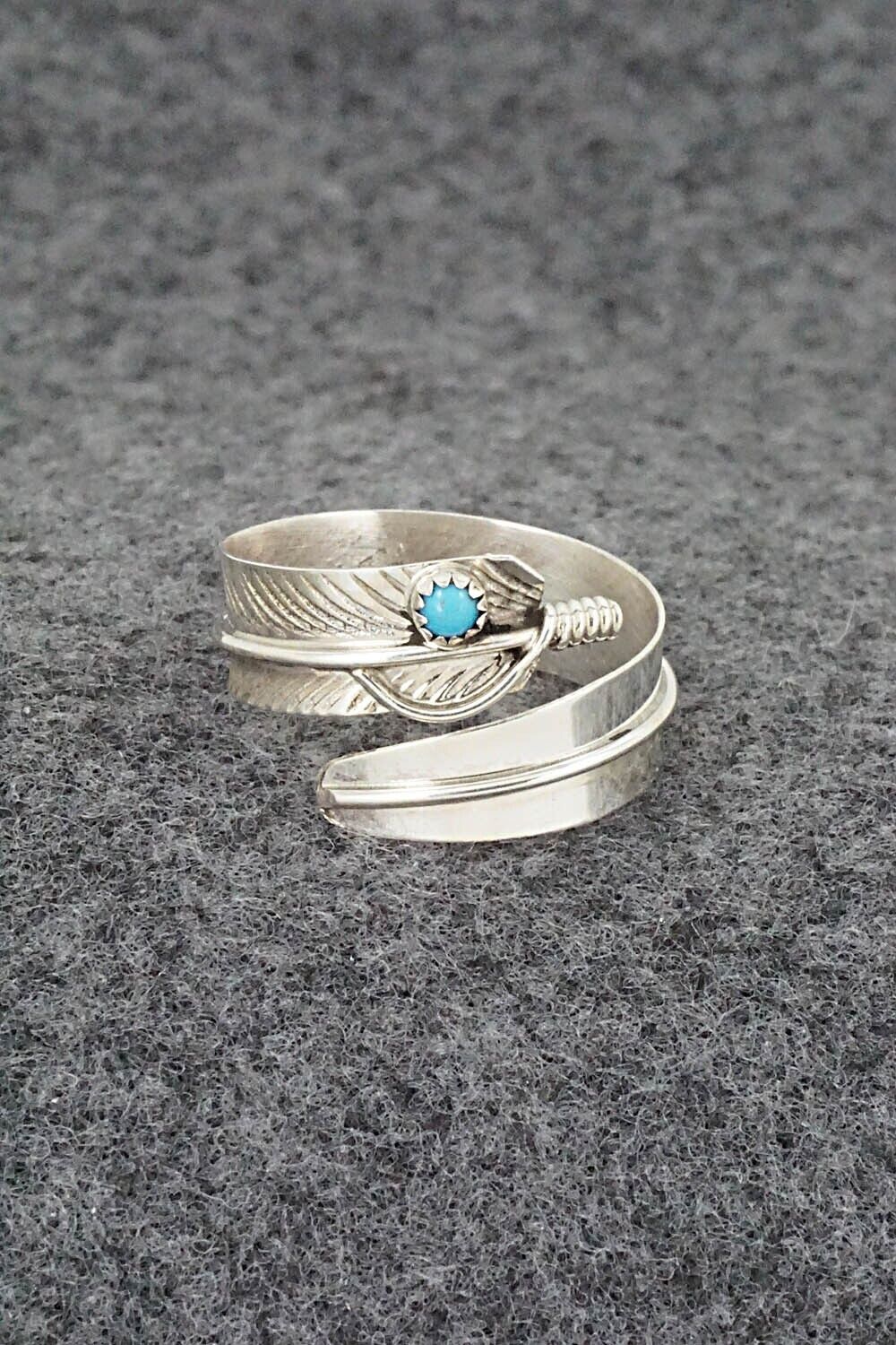 Turquoise & Sterling Silver Ring - Aaron Davis - Size 8 Adj.