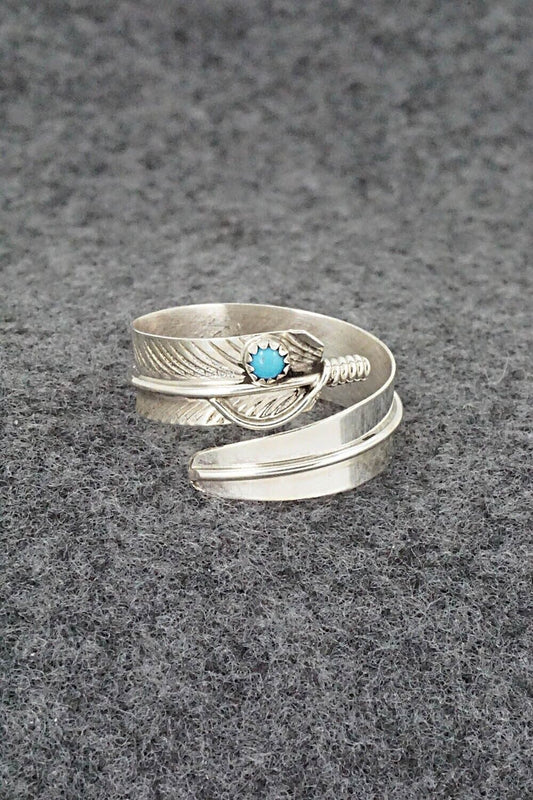 Turquoise & Sterling Silver Ring - Aaron Davis - Size 8 Adj.