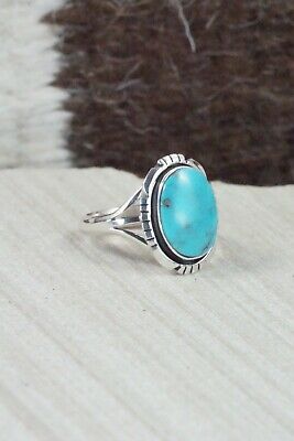 Turquoise & Sterling Silver Ring - Amos Begay - Size 6.5