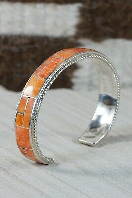 Zuni Spiny Oyster & Sterling Silver Bracelet - Ricky Booqua - High Lonesome Trading