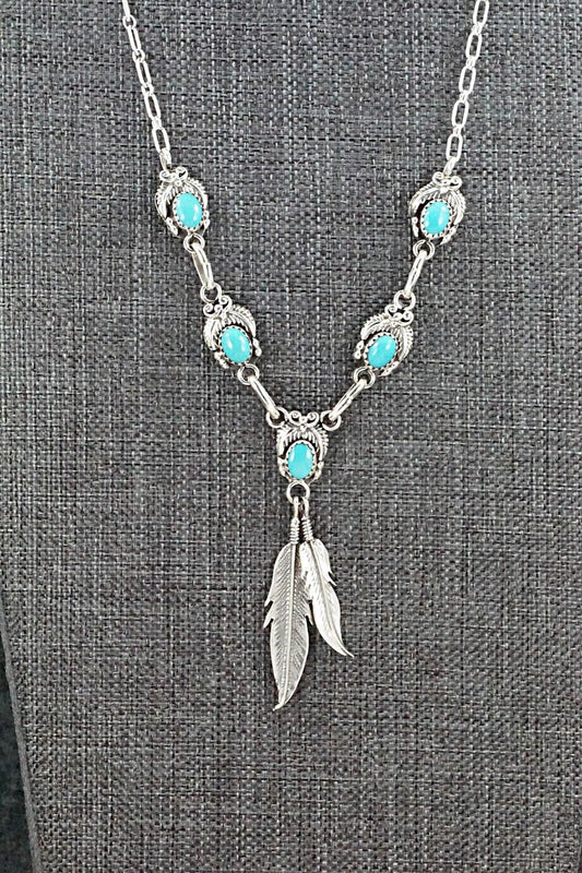 Turquoise & Sterling Silver Necklace - Verley Betone