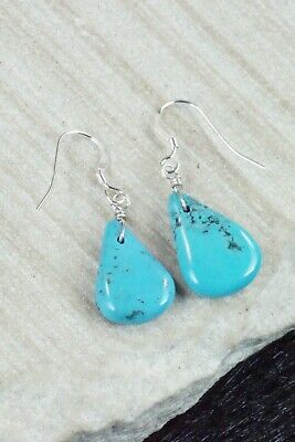 Turquoise & Sterling Silver Earrings - Navajo