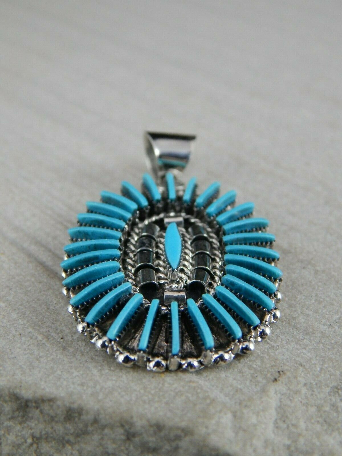 Zuni Turquoise & Sterling Silver Pendant - Carla Laconsello - High Lonesome Trading