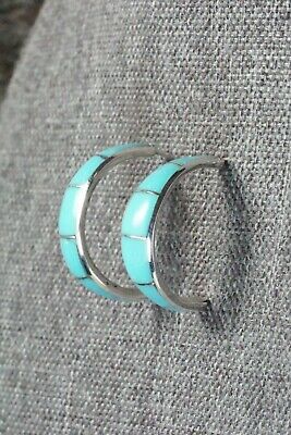 Turquoise & Sterling Silver Earrings - Philbert Chavez