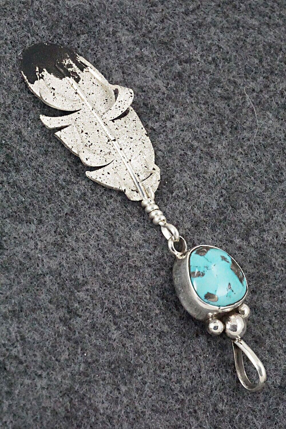 Turquoise & Sterling Silver Pendant - Ernest Rangel