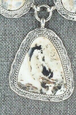 White Buffalo & Sterling Silver Necklace and Earrings - Alvin Joe