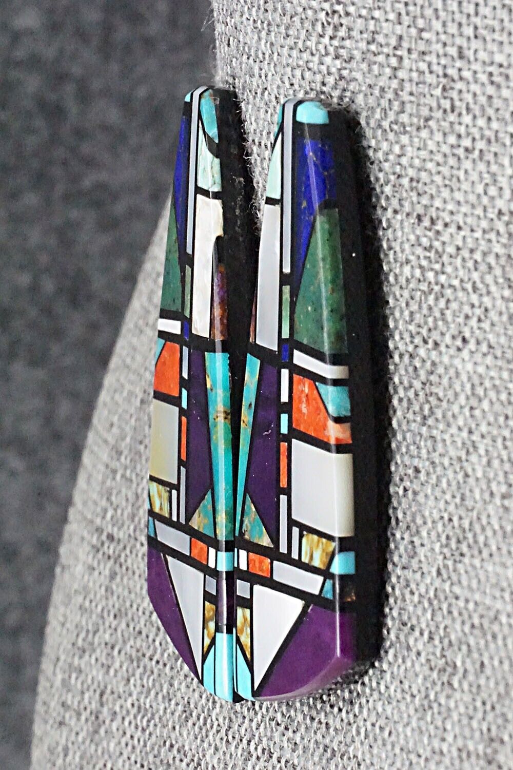 Multi Stone Inlay Earrings - Chris T. Nieto