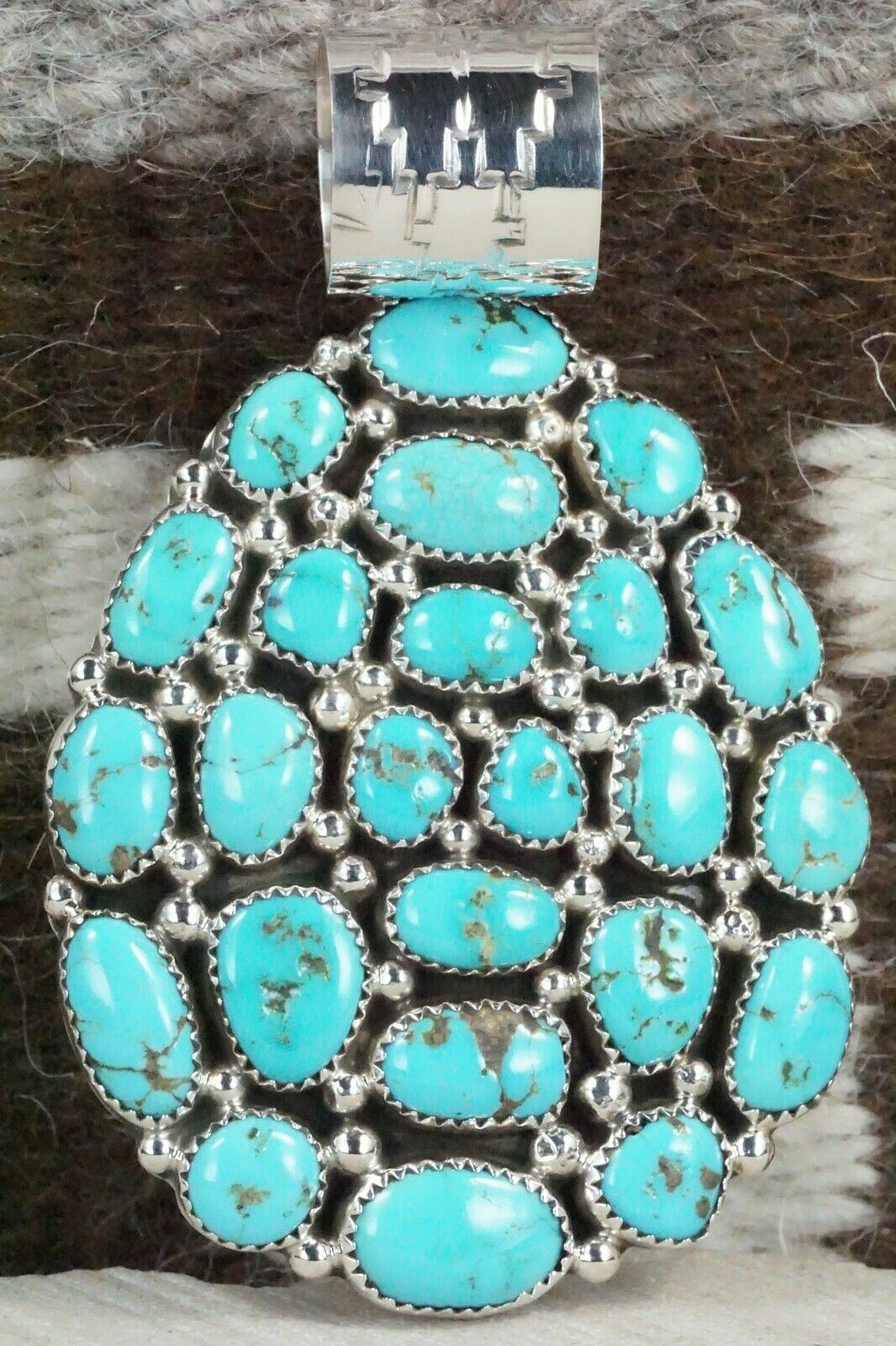 Turquoise and Sterling Silver Pendant - Marlene Haley