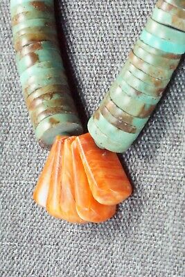 Turquoise & Spiny Oyster Necklace - Lupe Lovato