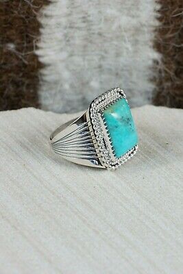 Navajo Turquoise & Sterling Silver Ring - Bobby Platero - Size 10.75