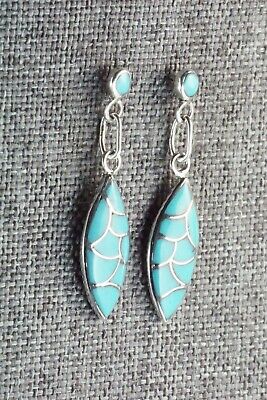 Turquoise & Sterling Silver Earrings - Danny Seoutewa