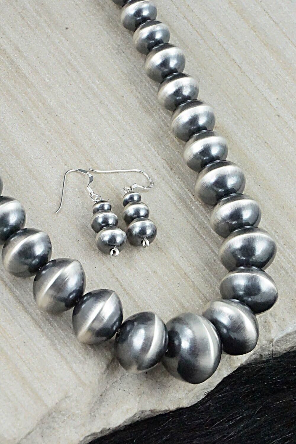 Navajo Pearl Sterling Silver Necklace Set - Preston Haley
