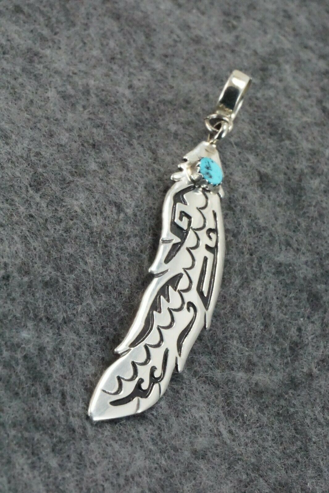Turquoise & Sterling Silver Pendant - Rosita Singer