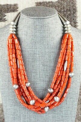 Coral & Sterling Silver Necklace - Isabelle John