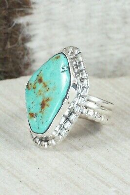 Turquoise & Sterling Silver Ring - Cris Nez - Size 7.75