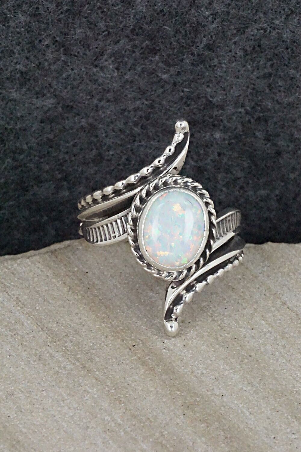 Opalite & Sterling Silver Ring - Thomas Yazzie - Size 6.75