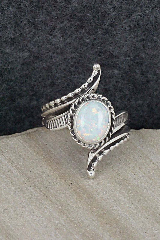 Opalite & Sterling Silver Ring - Thomas Yazzie - Size 6.75
