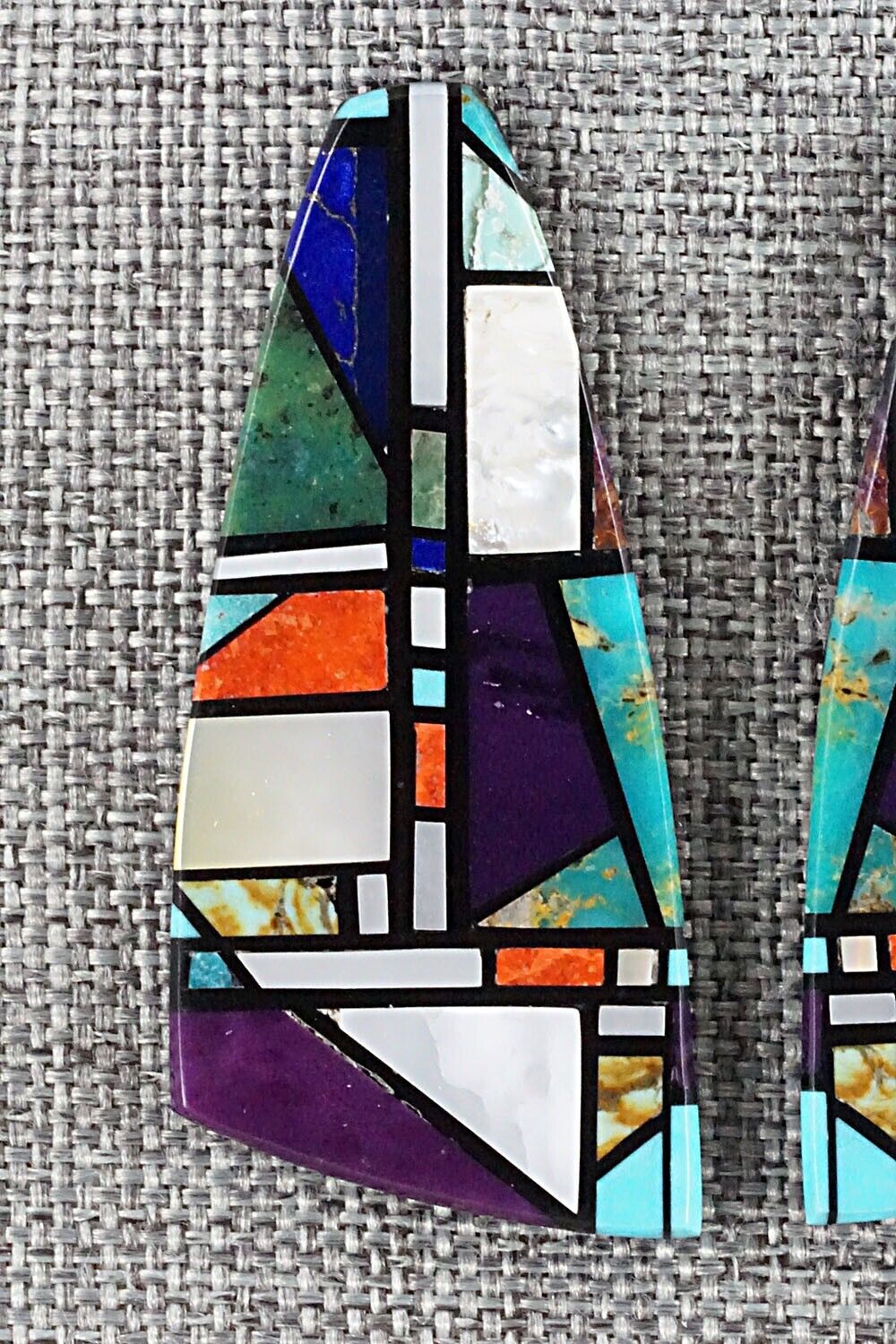 Multi Stone Inlay Earrings - Chris T. Nieto