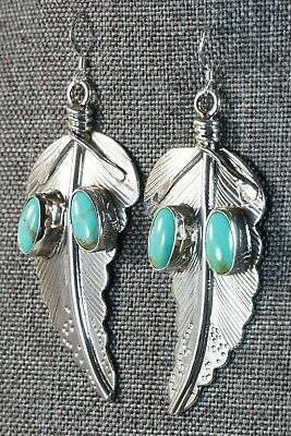 Navajo Turquoise & Sterling Silver Earrings - Daryl Delgarito - High Lonesome Trading