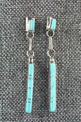 Turquoise & Sterling Silver Earrings - Roland Natachu