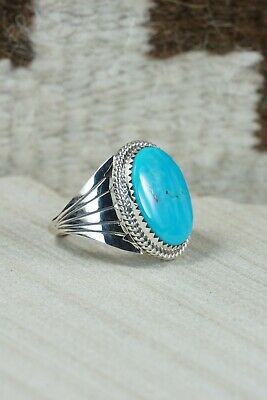 Navajo Turquoise and Sterling Silver Ring - Bobby Platero - 10.25