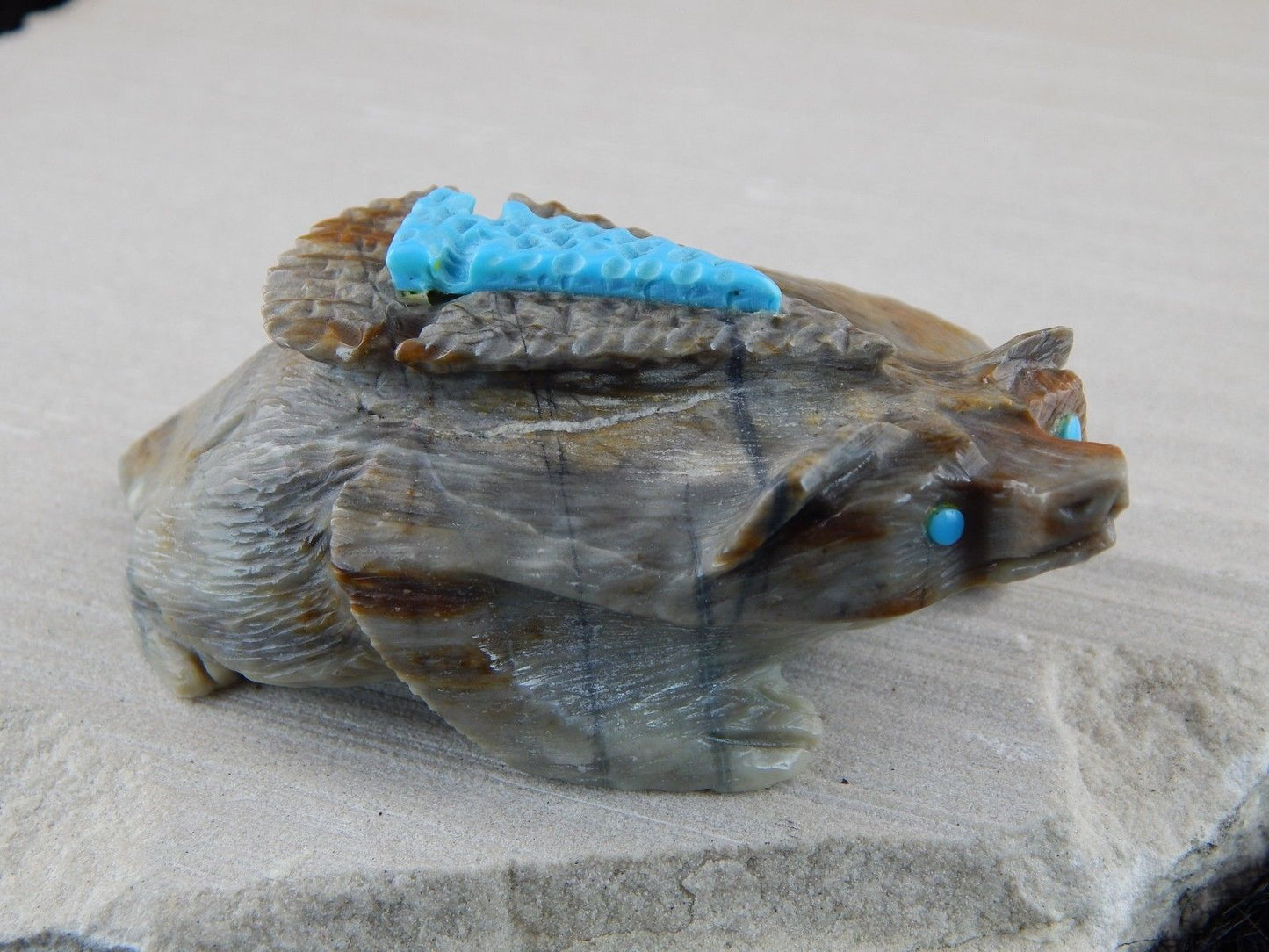 Badger Zuni Fetish Carving - Alvin Haloo - High Lonesome Trading