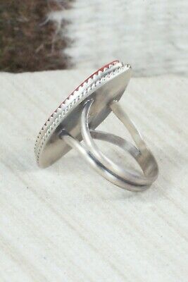 Spiny Oyster & Sterling Silver Ring - Selina Warner - Size 8.5