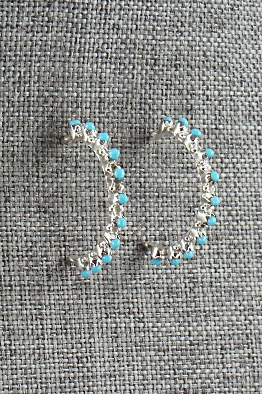 Turquoise & Sterling Silver Earrings - Sampson Tsipa