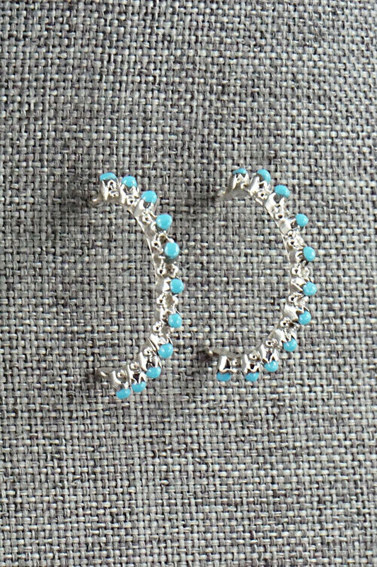 Turquoise & Sterling Silver Earrings - Sampson Tsipa
