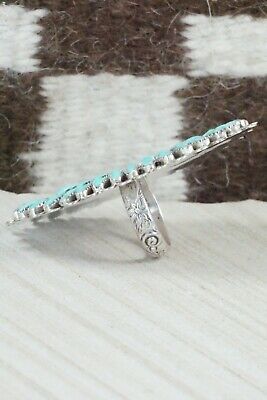 Turquoise & Sterling Silver Ring - Lavell Byjoe - Size 8