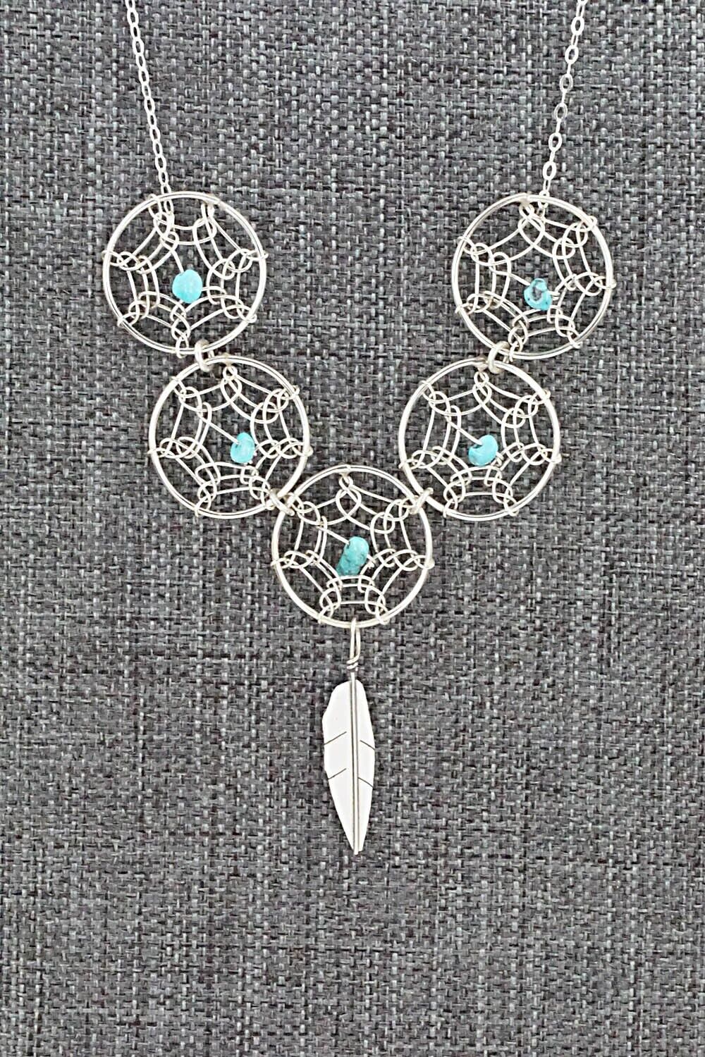 Turquoise & Sterling Silver Necklace - Lorenzo Arviso Jr.