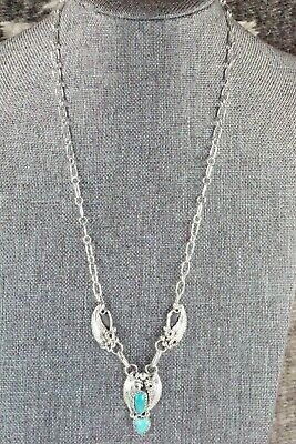 Navajo Turquoise and Sterling Silver Necklace - Roger Pino