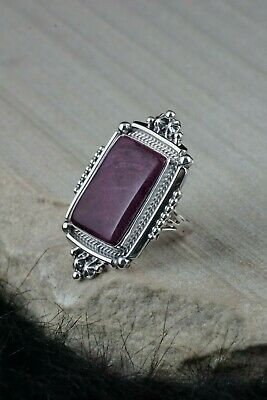 Navajo Spiny Oyster and Sterling Silver Ring - Samuel Yellowhair - Size 5.75 - High Lonesome Trading