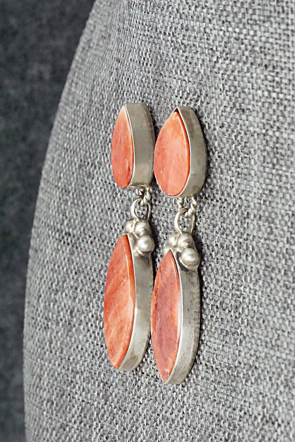 Spiny Oyster & Sterling Silver Earrings - Selina Warner