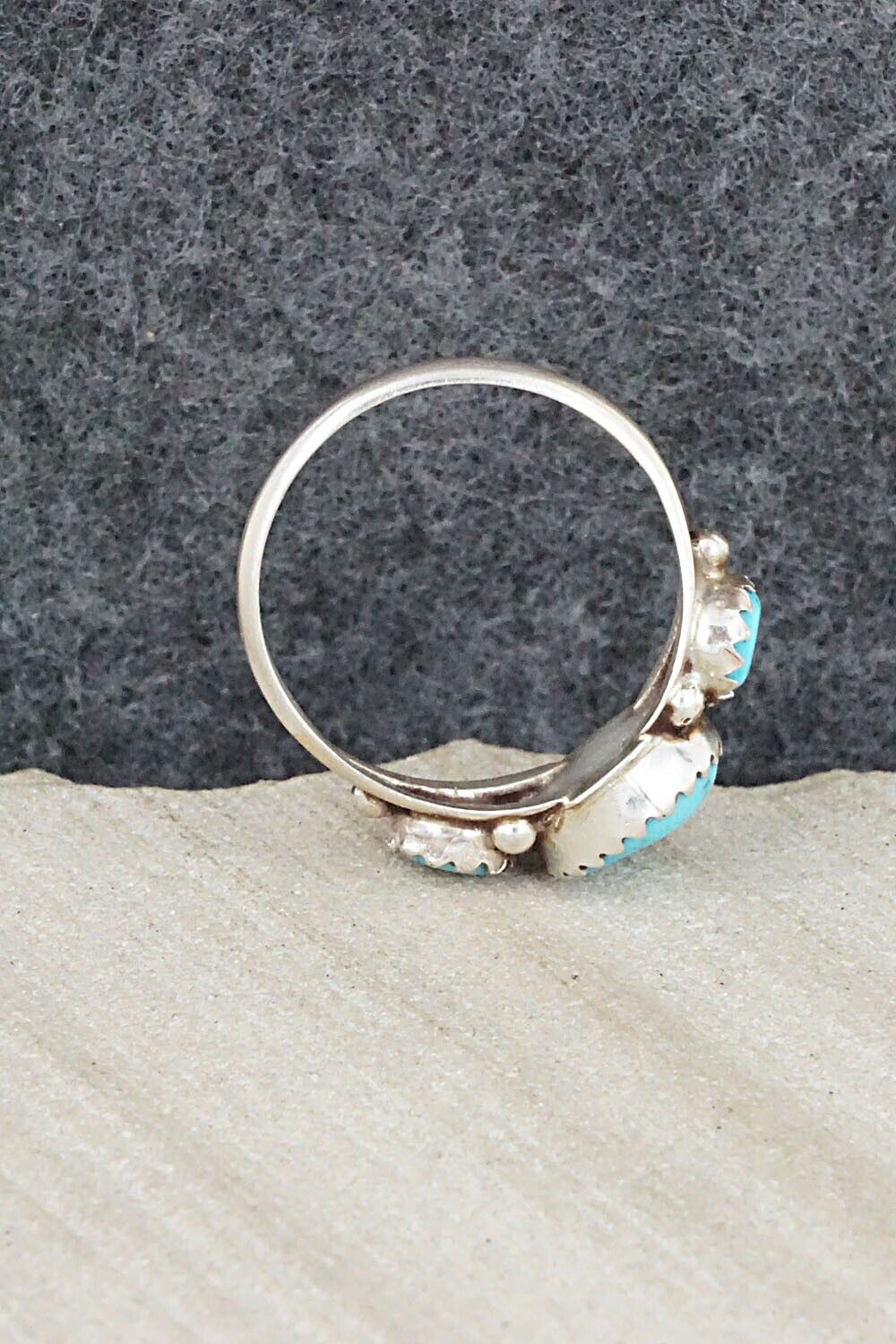 Turquoise & Sterling Silver Ring - Freda Martinez - Size 7.75